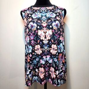 J Jill Floral Tank Top Size Small